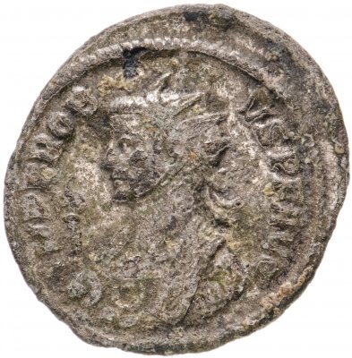 купить Римская Империя, Проб, 276–282 гг, антониниан (реверс: шестиколонный храм, Рома сидит на троне)