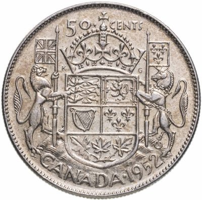 купить Канада 50 центов (cents) 1952