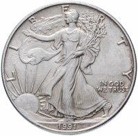 купить США 1 доллар 1991 "Шагающая свобода"