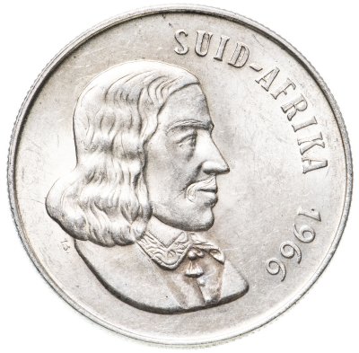 купить ЮАР 1 ранд (рэнд, rand) 1966 Надпись на языке африкаанс - "SUID-AFRIKA"