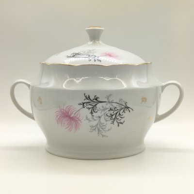 купить Супница с цветочным декором, фарфор, деколь, золочение, Рижский фарфорово-фаянсовый завод, СССР, 1970-1980 гг.