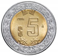 купить Мексика 5 песо 2016