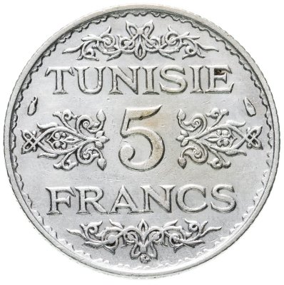купить Тунис 5 франков (francs) 1936