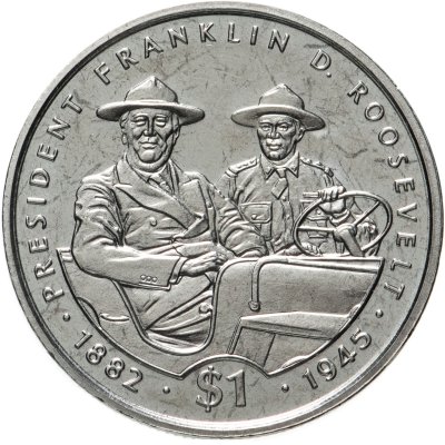 купить Либерия 1 доллар 1995 "50 лет со дня смерти Франклина Рузвельта"