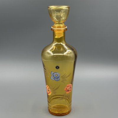 купить Графин янтарного цвета, стекло, деколь, золочение, Италия, 1970-1990 гг.