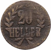 купить Германская Восточная Африка 20 геллеров (heller) 1916 Латунь /желтый цвет/ Малая корона