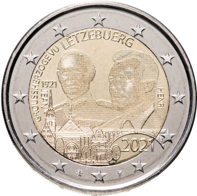 купить Люксембург 2 евро 2021 "100 лет со дня рождения Великого Герцога Жана" (фото)