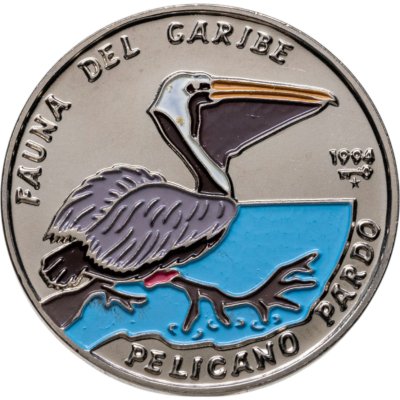 купить Куба 1 песо (peso) 1994 "Карибская фауна - Американский бурый пеликан"