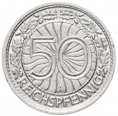 купить Германия 50 рейхспфеннигов (reichspfennig) 1932 A знак монетного двора "A" — Берлин