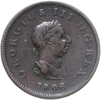 купить Великобритания 1/2 пенни 1806