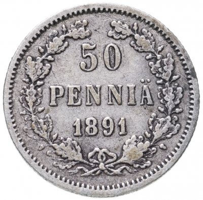 купить 50 пенни 1891 L, монета для Финляндии
