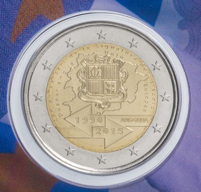 купить Андорра 2 евро 2015 "Таможенный союз", в блистере
