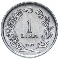 Купить Турция 1 лира (lira) 1981