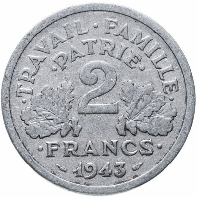 купить Франция 2 франка 1943 (В)
