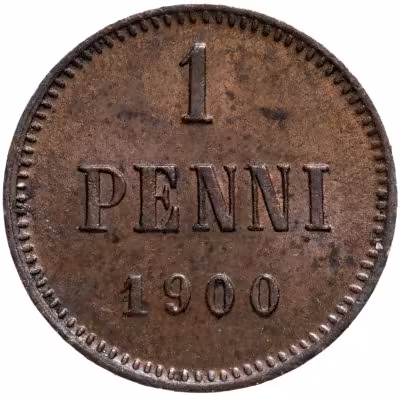 купить 1 пенни (pennу) 1900, монета для Финляндии