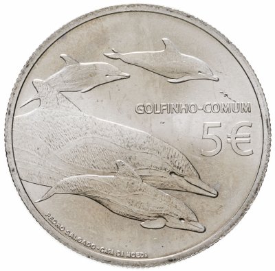 купить Португалия 5 евро (euro) 2020 "Вымирающие виды - дельфин"