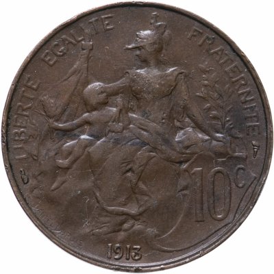 купить Франция 10 сантимов (centimes) 1913