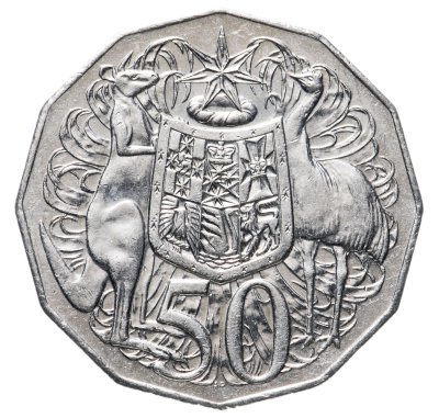 купить Австралия 50 центов (cents) 2008 пожилая королева