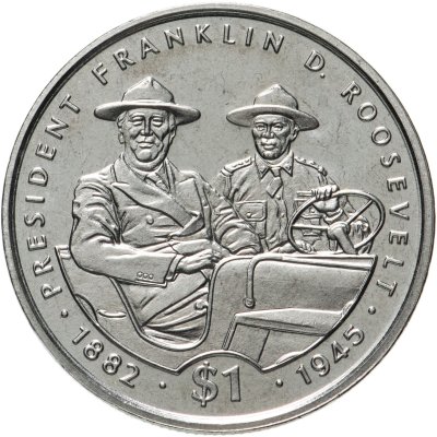 купить Либерия 1 доллар 1995 "50 лет со дня смерти Франклина Рузвельта"