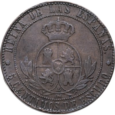 купить Испания 5 сентимо (centimos) 1867 Барселона