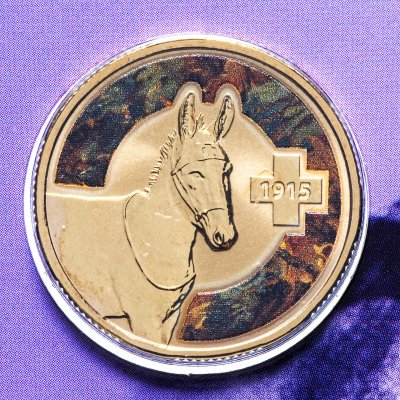 купить Австралия 1 доллар (dollar) 2015 "Невероятные герои - Осёл по кличке Мёрфи" (в конверте с маркой)