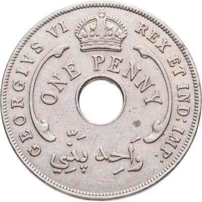 купить Британская Западная Африка 1 пенни (penny) 1943 без отметки монетного двора