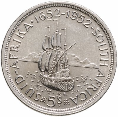 купить ЮАР 5 шиллингов (shillings) 1952 300 лет основанию Кейптауна