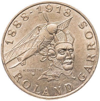 купить Франция 10 франков (francs) 1988 "100 лет со дня рождения Ролана Гарроса"