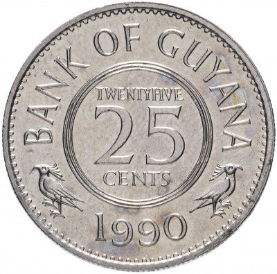 купить Гайана 25 центов 1990