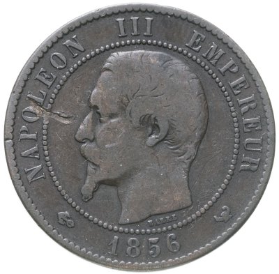 купить Франция 10 сантимов (centimes) 1856