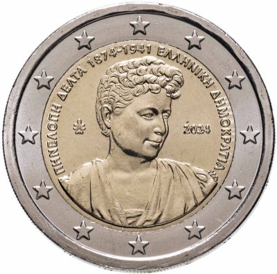 купить Греция 2 евро (euro) 2024 "150 лет со дня рождения Пенелопы Дельты"
