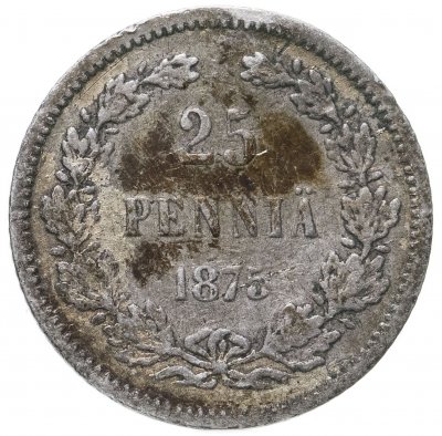 купить 25 пенни 1875 года S, монета для Финляндии