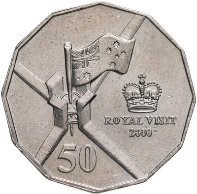 купить Австралия 50 центов 2000 "Королевский визит"