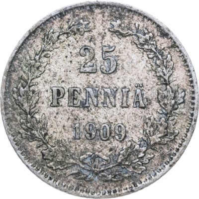 купить 25 пенни 1909 L, монета для Финляндии