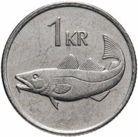 Купить Исландия 1 крона (crown) 1989-2011 случайный год