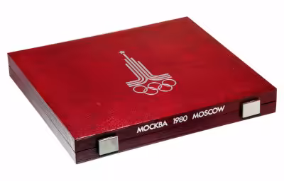 купить Футляр для набора монет 5 и 10 рублей "XXII Олимпиада 1980г в Москве"