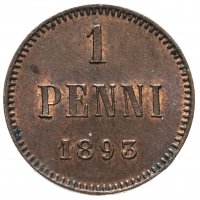 Купить 1 пенни (penni) 1893, монета для Финляндии
