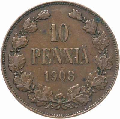 купить 10 пенни (pennia) 1908
