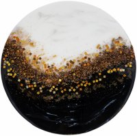 Купить Панно настенное "Полярная ночь", авторская ручная работа в технике Resin Art, глянцевое 3D покрытие, натуральный камень, Россия, 2020 г.