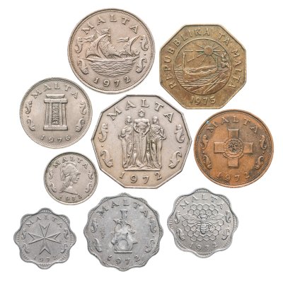 купить Мальта, набор из 9 монет 1972-1976