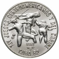 купить Куба, 1 песо (peso) 1981 XIV игры Центральной Америки и Карибского бассейна - Три атлета