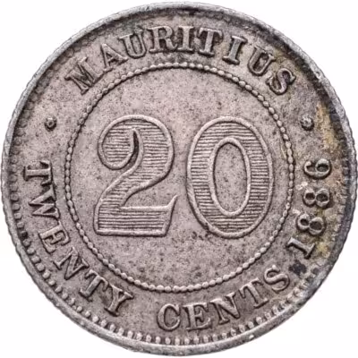купить Маврикий 20 центов (cents) 1886