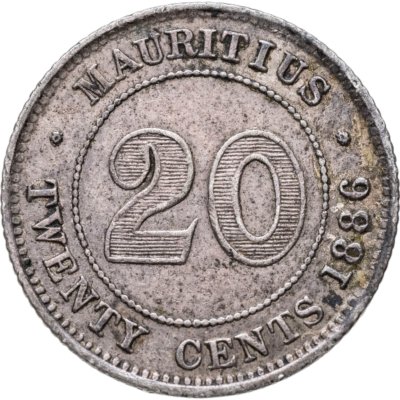 купить Маврикий 20 центов (cents) 1886