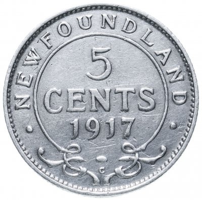 купить Ньюфаундленд 5 центов (cents) 1917