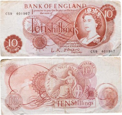купить Англия 10 шиллингов 1960-1970
