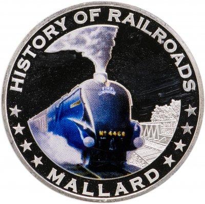 купить Либерия 5 долларов 2011 "История железных дорог - поезд Mallard", в футляре