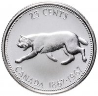 купить Канада 25 центов (квотер, cents) 1967 "100 лет Конфедерации Канады"