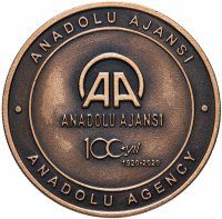 купить Турция - 2,5 лиры 2020 "100 летие открытия Анатолийского агентства Анадолу" Бронза + сертификат UNC
