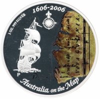 Купить Австралия 1 доллар 2006 "Австралия на карте. Корабль"