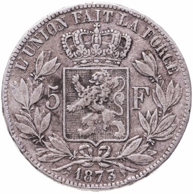 купить Бельгия 5 франков (francs) 1873